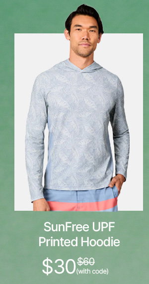 men's sunfree upf printed hoodie