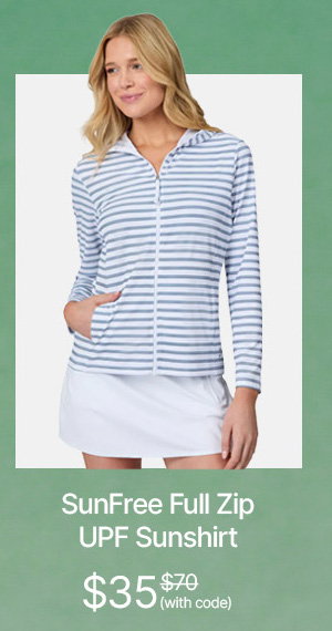 women's sunfree full zip upf sunshirt