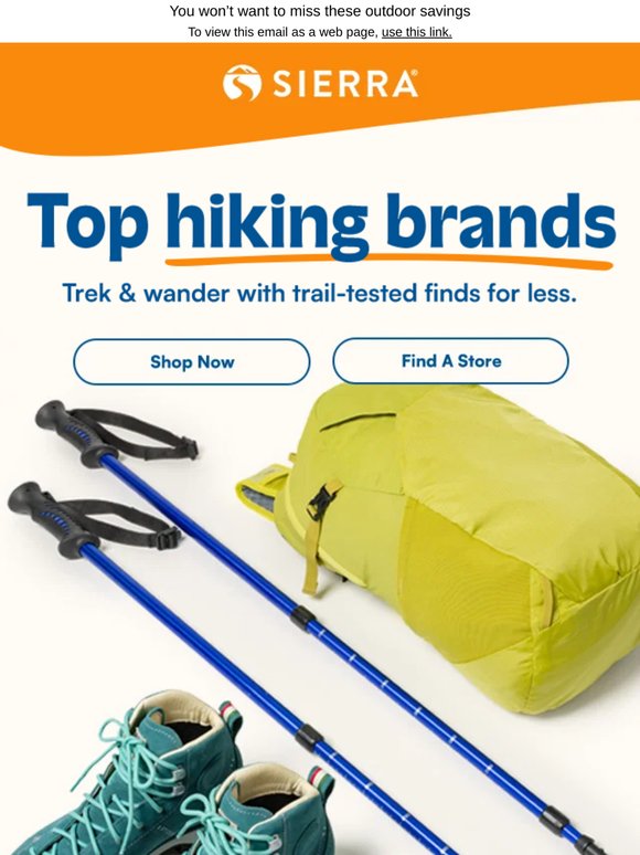 Hike with the BIG brands for less 🌿