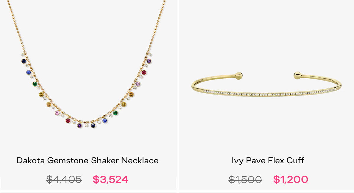 gemstone shaker necklace and flex cuff