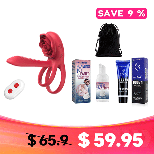 Rosethick – Dual-Ring Couples Ring with External Massager - Self-care Set