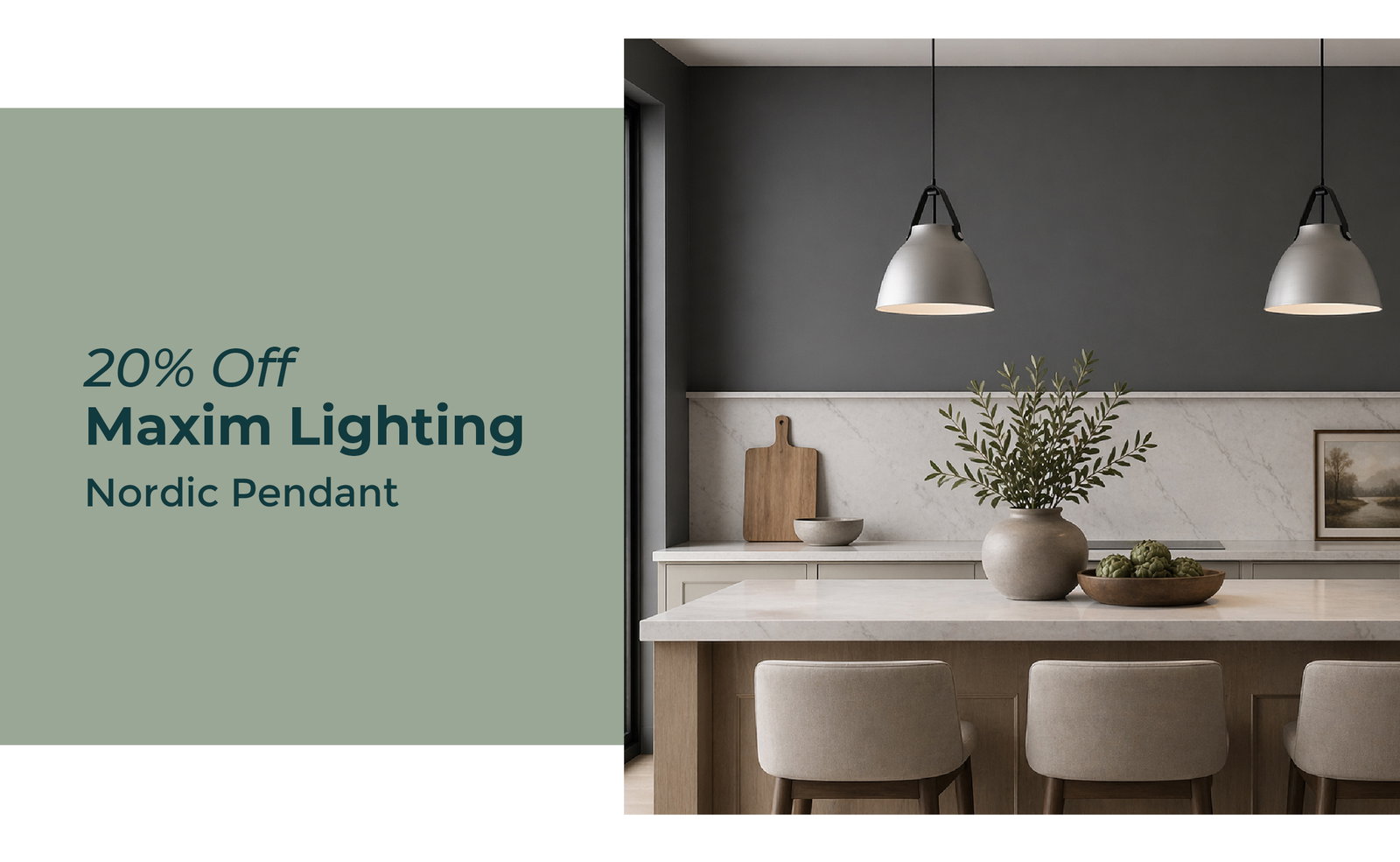 20% Off Maxim Lighting Pictured: Nordic Pendant