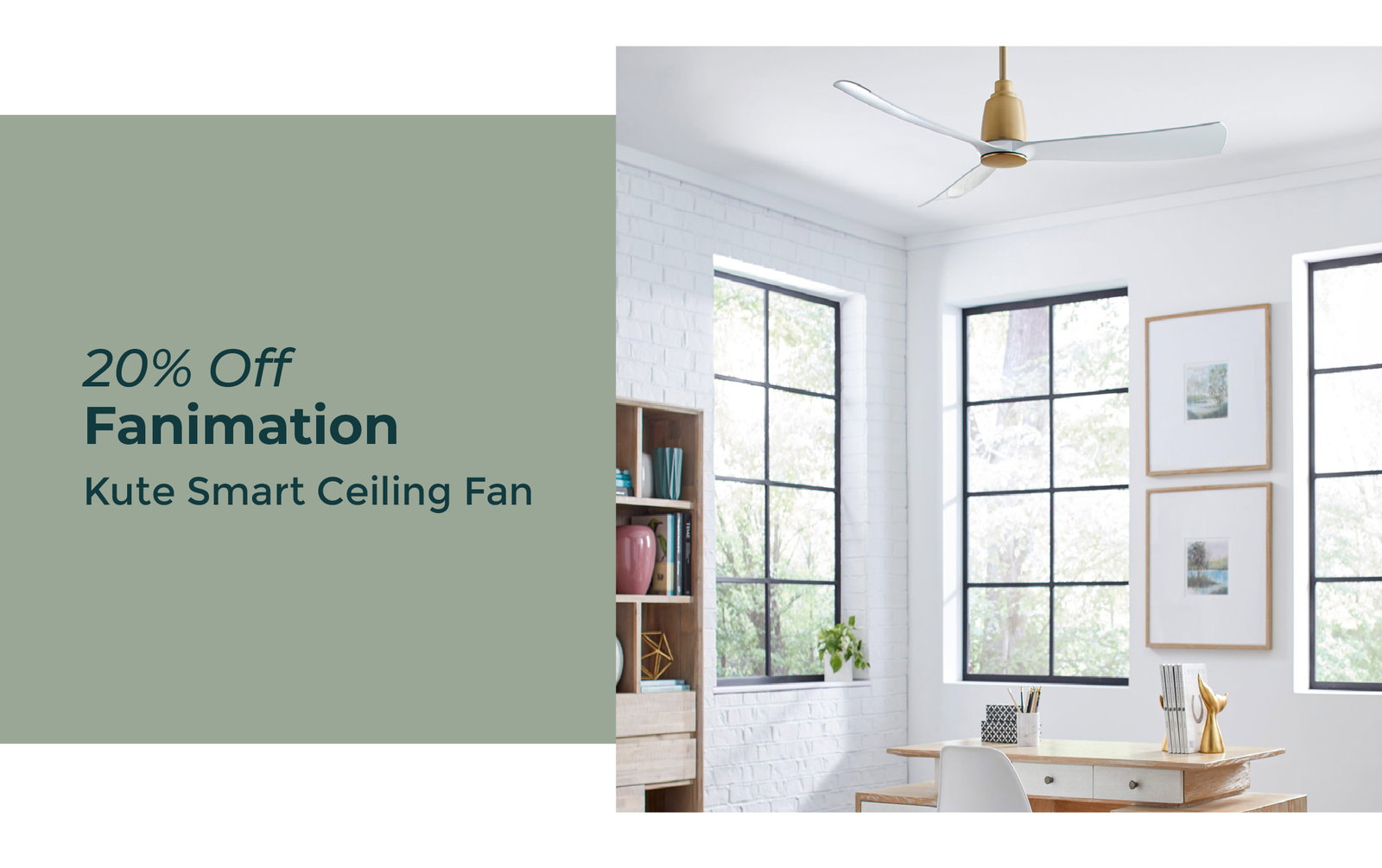 20% Off Fanimation Pictured: Kute Smart Ceiling Fan