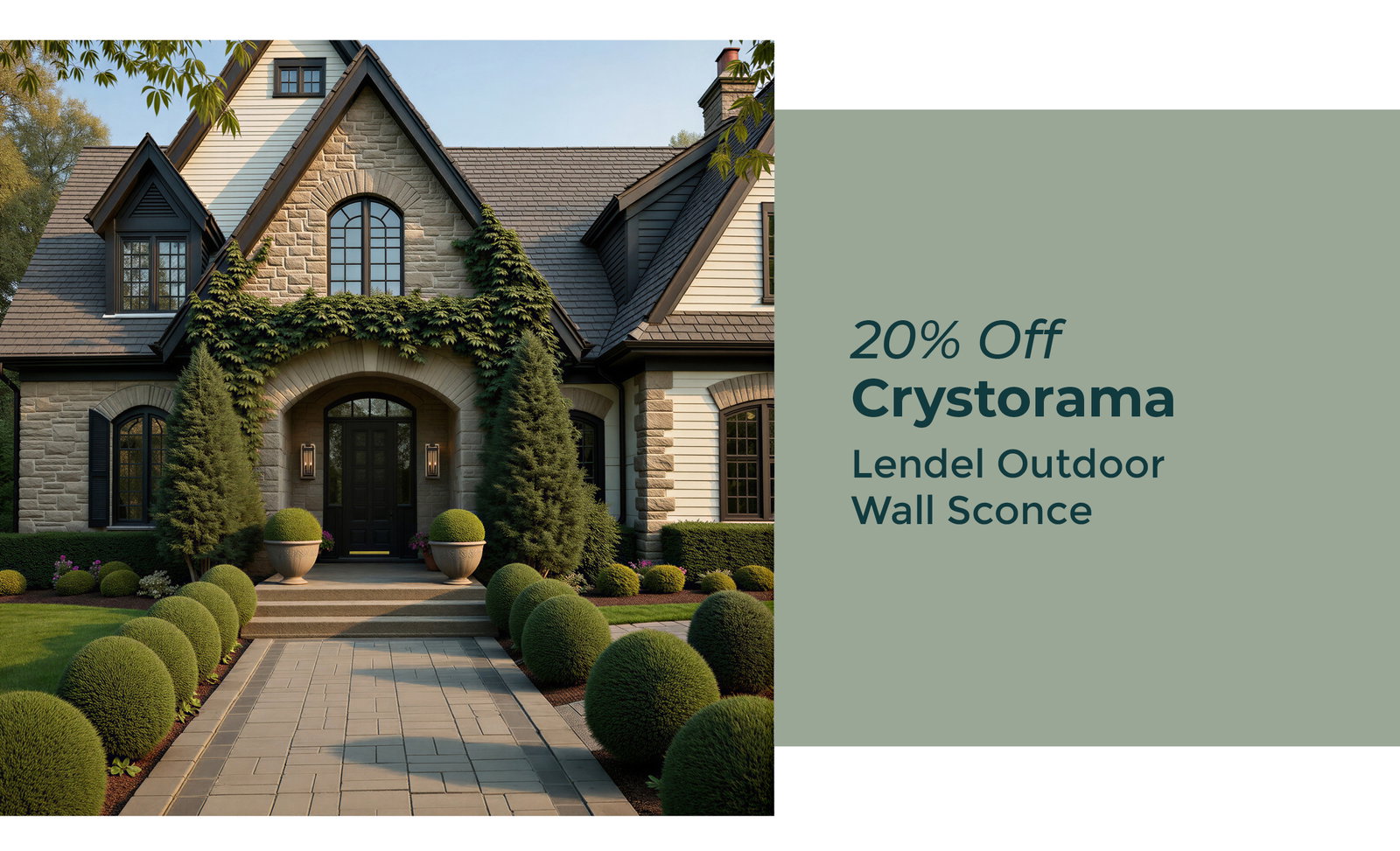 20% Off Crysotrama Pictured: Lendel Outdoor Wall Sconce