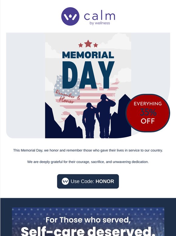 35% OFF in Honor of Memorial Day