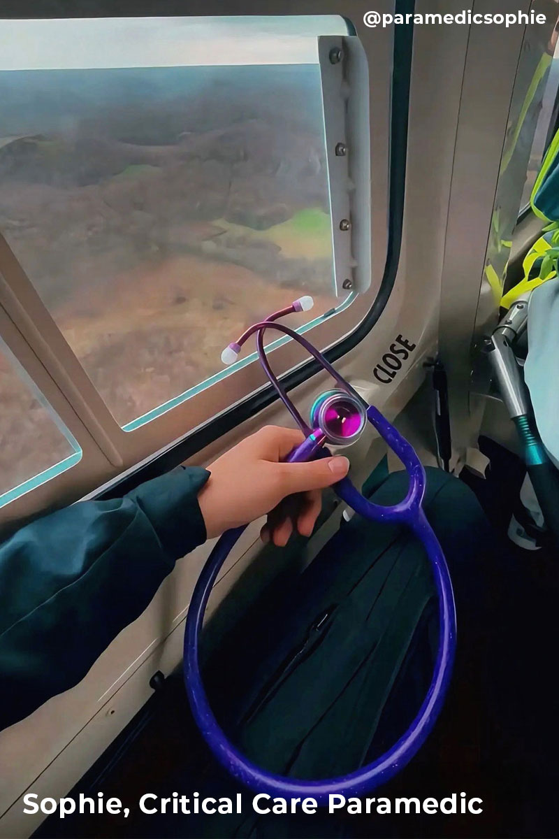 Stethoscope MDF Instruments ProCardial Titanium Cardiology Mprint Purple Glitter and Kaleidoscope