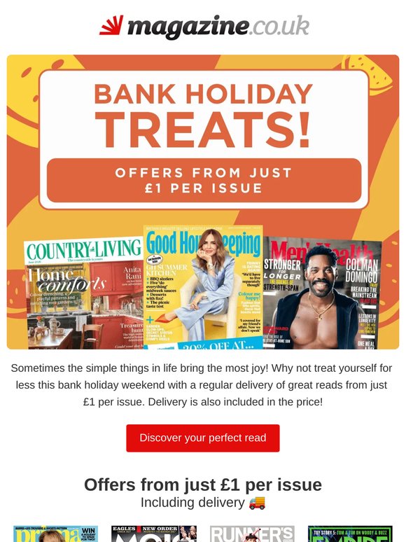 Bank Holiday Treats from £1 per issue