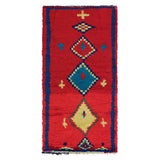 Item Image Vintage Moroccan Runner Rug in Red with Diamond Medallions - Rug & Kilim