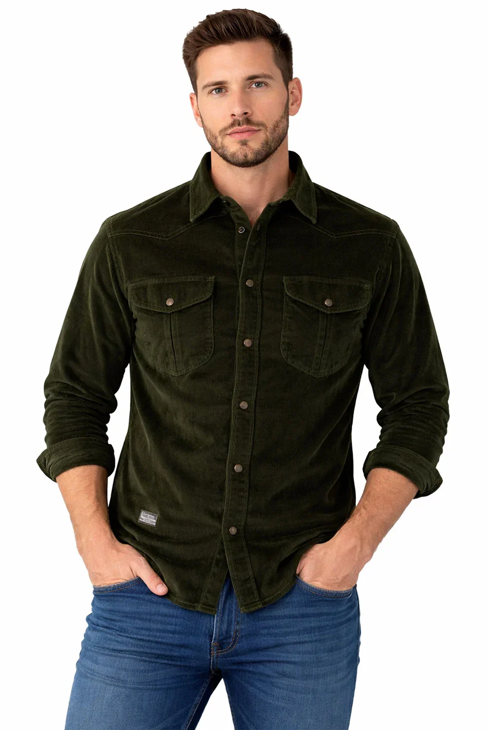 Image of Mens Long Sleeve Stretchable Cotton Shirt