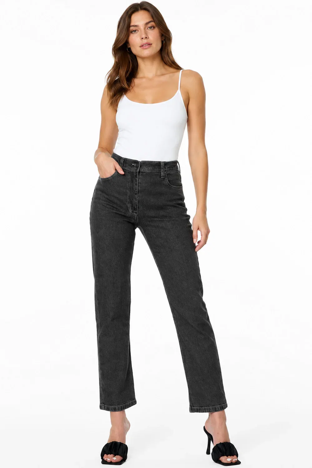 Image of Women’s Black Straight Leg Jeans - SR219ST