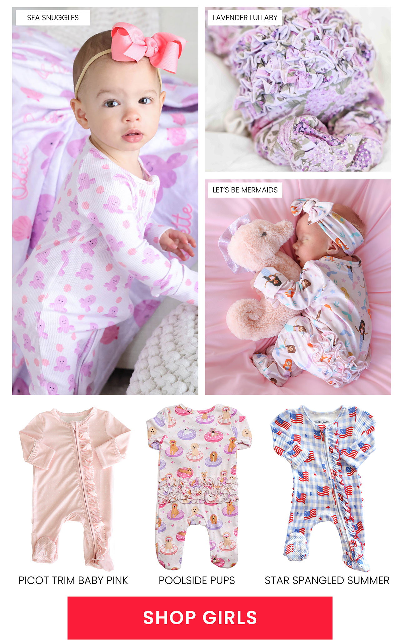 SHOP GIRLS Lifestyle images of girl bamboo pajamas 