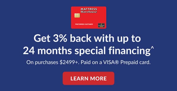 3% back with select financing options