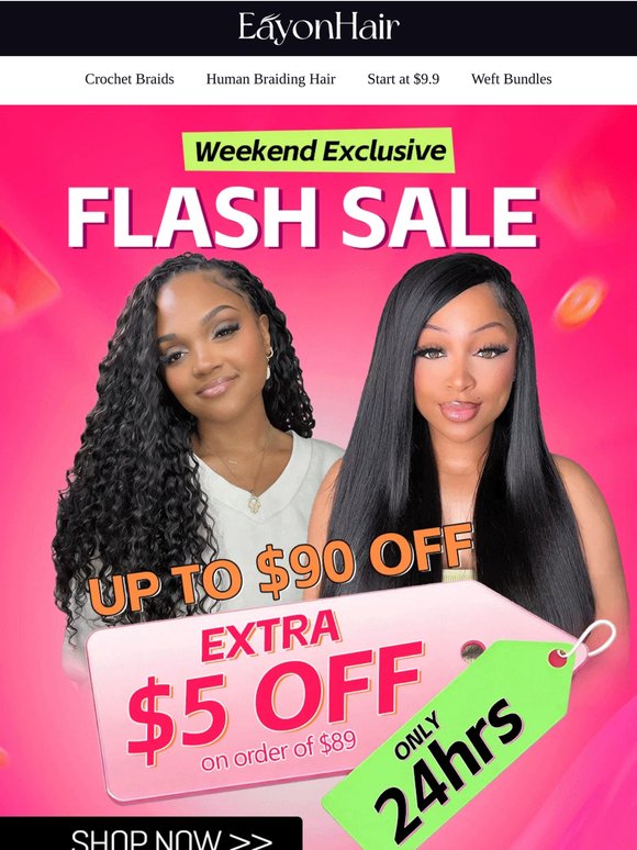⌛🤑Saturday Only: Take An Extra $5 OFF Your Order