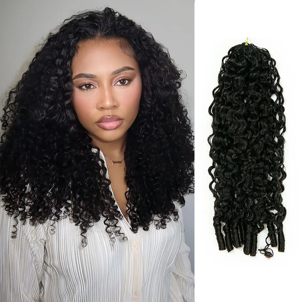 EAYON Water Burmese Curly Lightweight Feather Crochet Human Hair