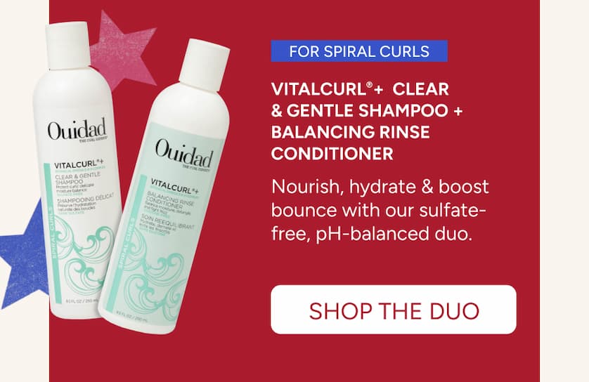 VitalCurl+ Clear & Gengle Shampoo + Balancing Rinse Conditioner  to nourishing, hydrate, and boost bounce
