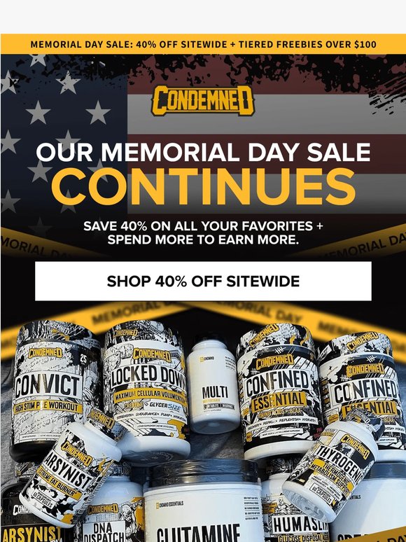 40% Off Sitewide Continues...
