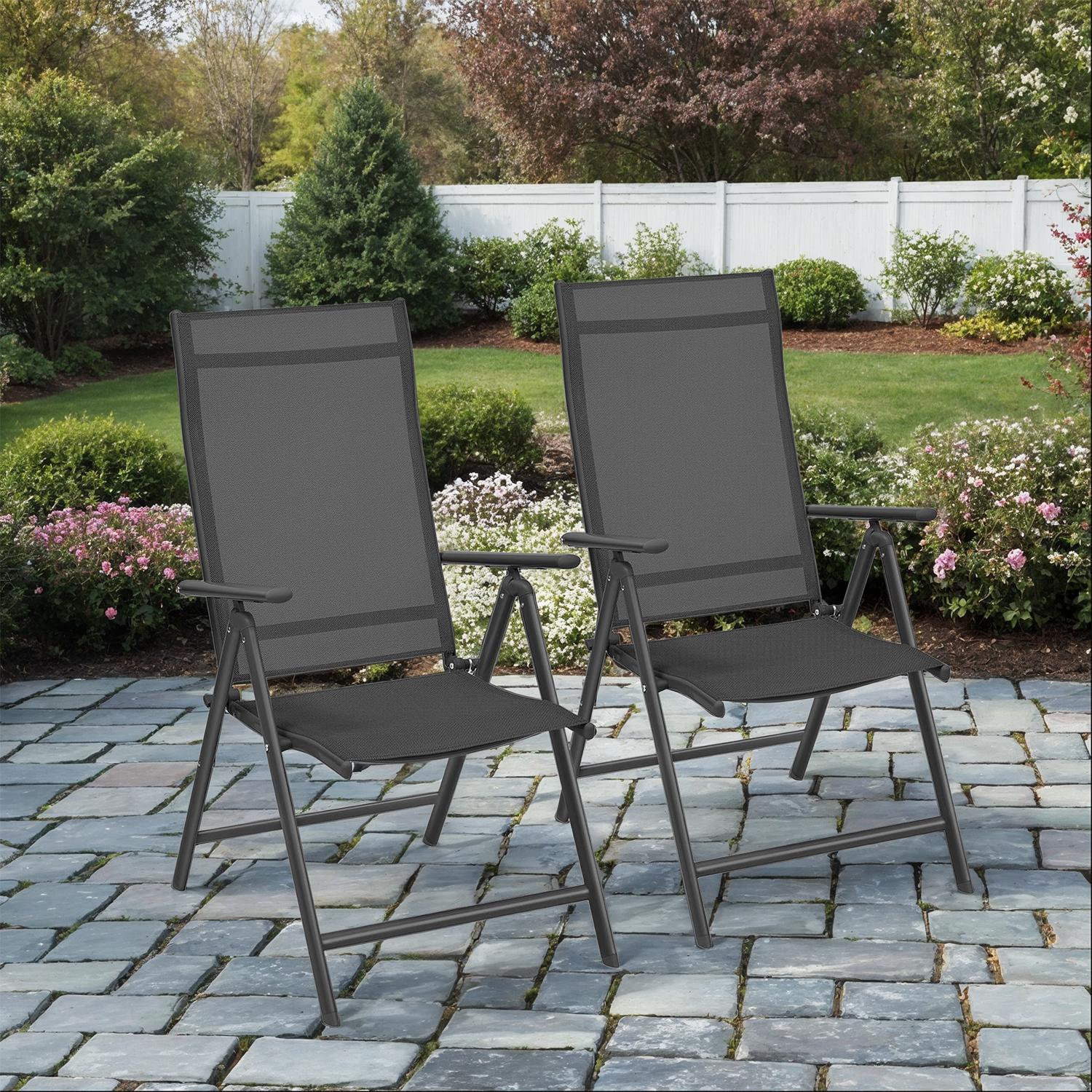 Image of 2er-Set Gartenstühle mit verstellbarer Rückenlehne