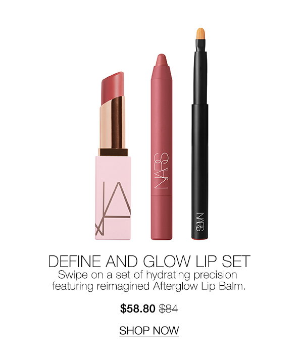 Slot 6: Swipe on a set of hydrating precision—the Define and Glow Lip Set—featuring reimagined Afterglow Lip Balm. $58.80 $84