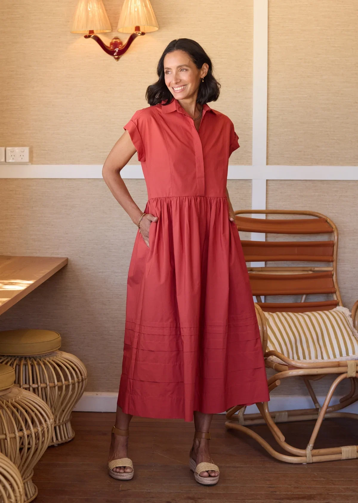 Image of GRACIE SHIRTDRESS - TUSCAN ROSE