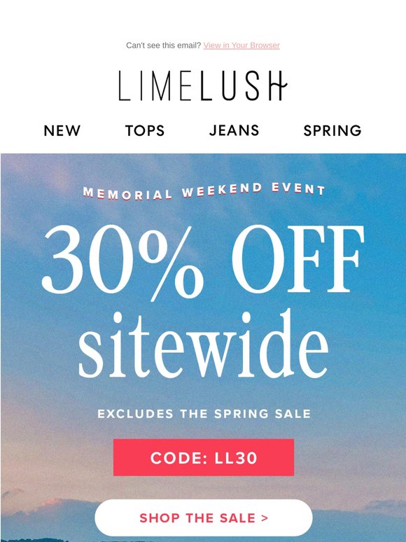 New summer styles just dropped 🌊 30% OFF sitewide