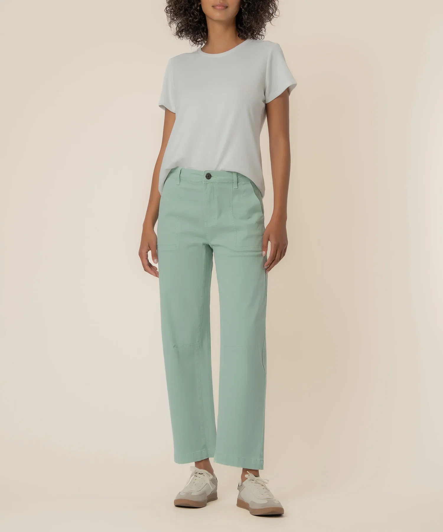 Image of Ashton High Rise Wide Leg Barrel, Exclusive in Pistachio
