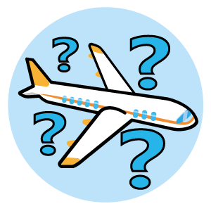 plane with question marks