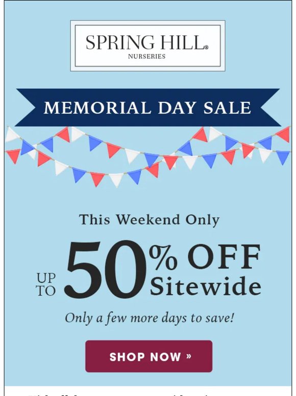 Take up to HALF OFF sitewide.