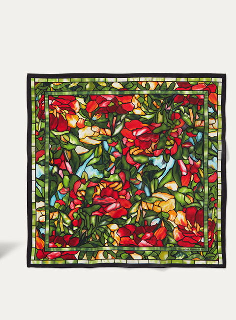 Louis C. Tiffany Peonies Silk Neckerchief