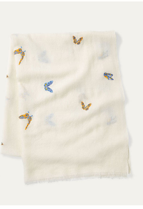 Qing Embroidered Butterflies Oblong Scarf