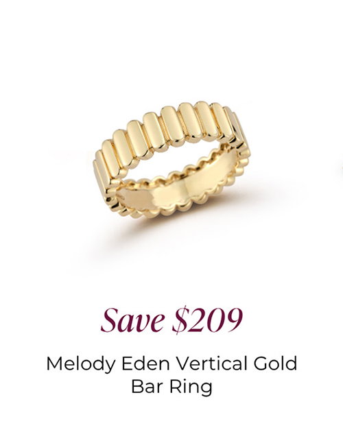 Save $209 | Melody Eden Vertical Gold Bar Ring