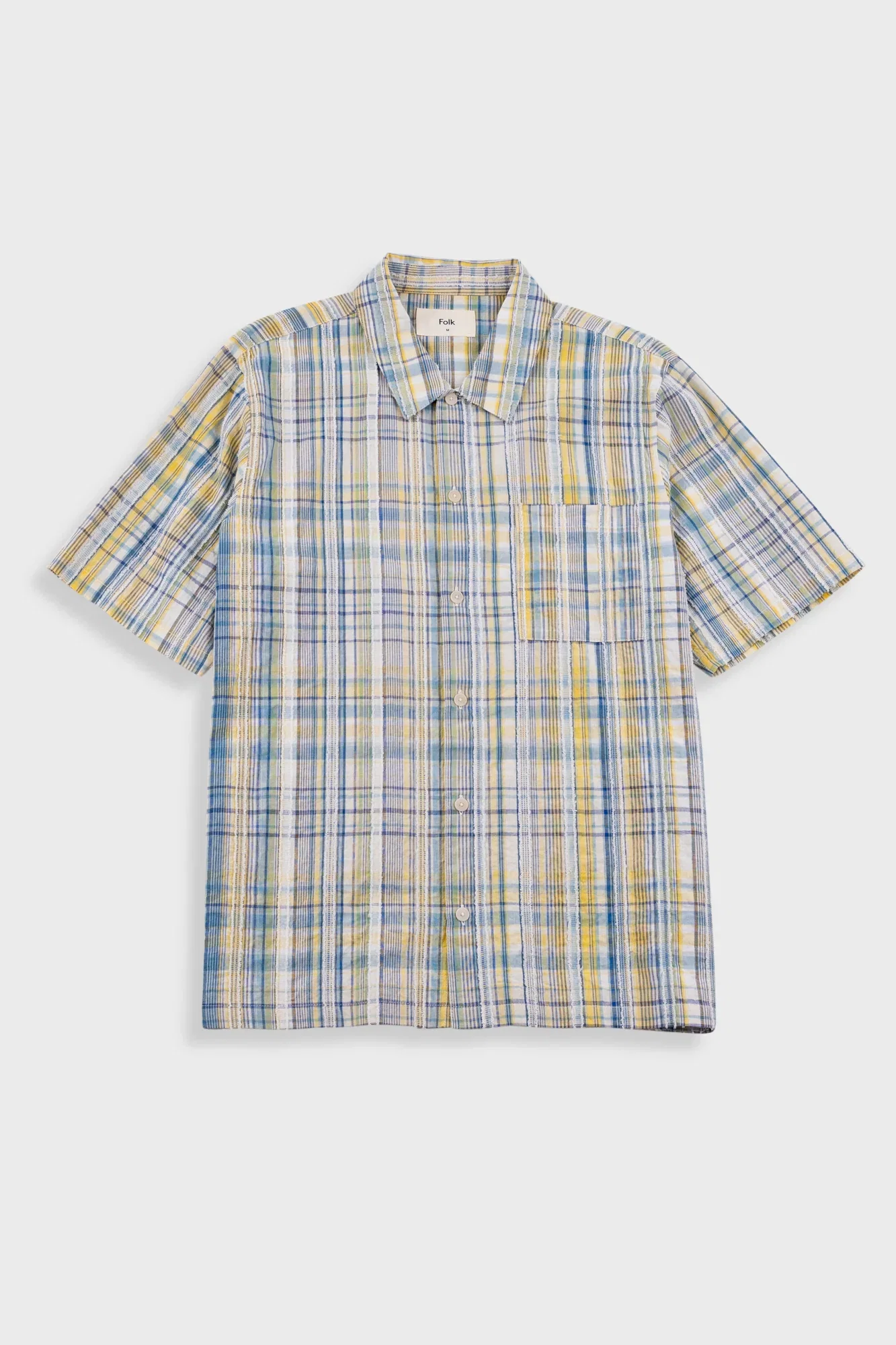 Image of Gabe Shirt - Yellow Blue Cut Check