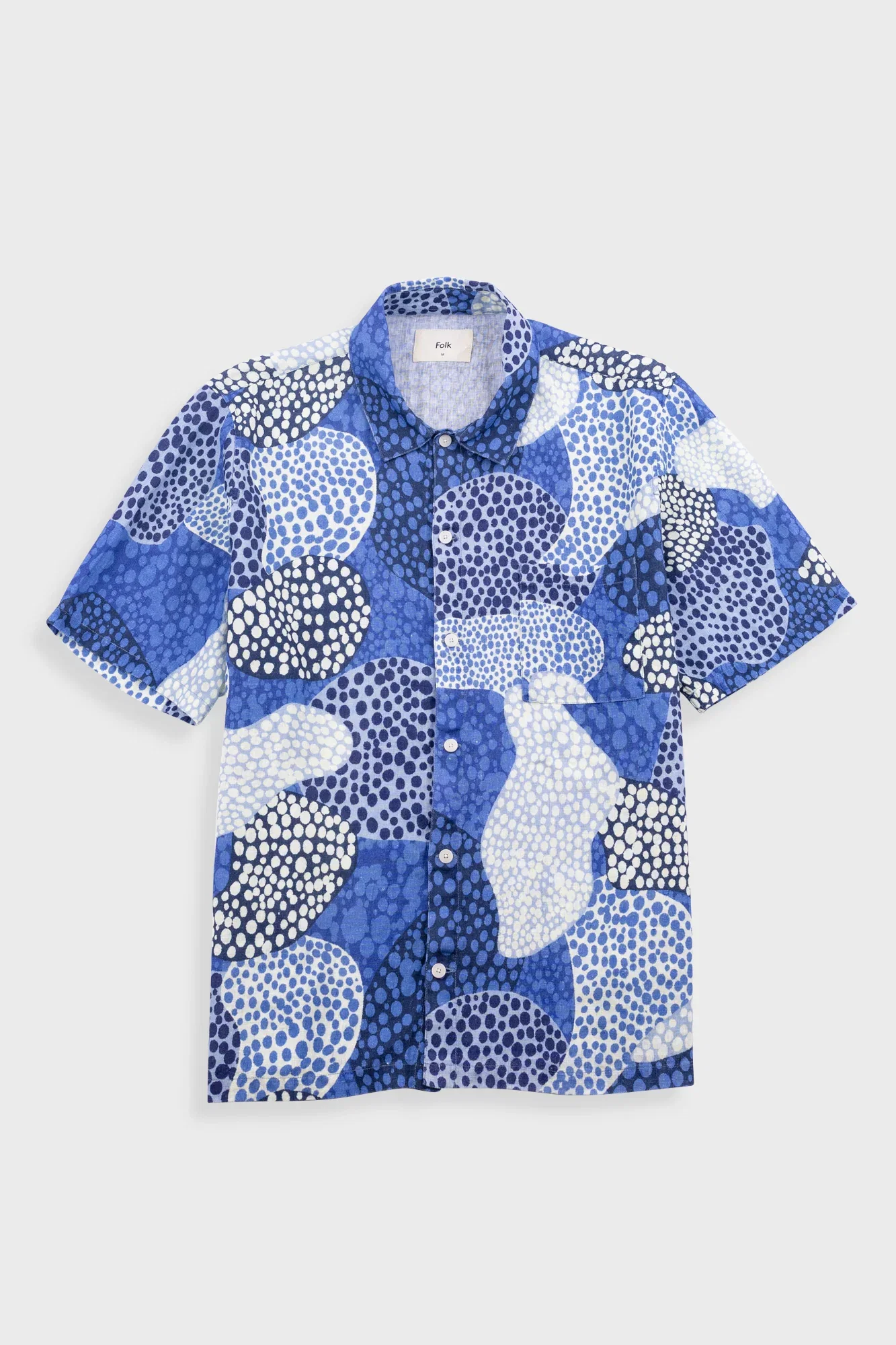 Image of Gabe Shirt - Dot Print Blue Mono