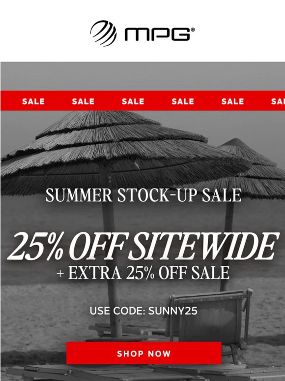 Ends tomorrow: 25% Off Sitewide + Extra 25% Off Sale.