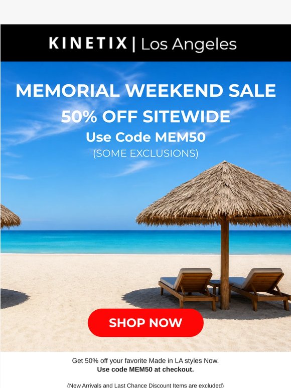 Memorial Weekend Sale - 50% off Now
