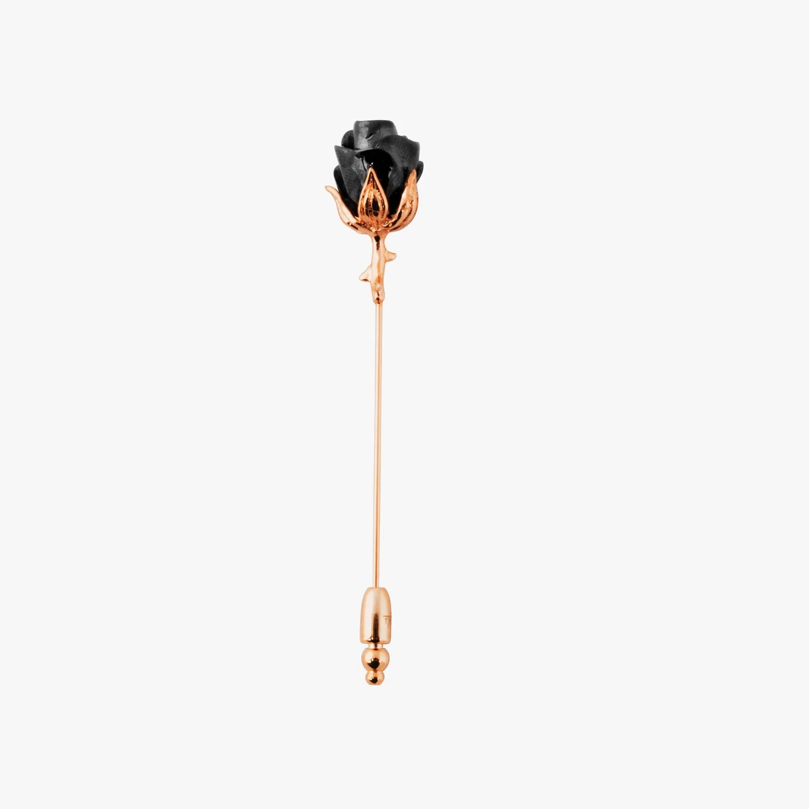 Image of Rose Lapel Pin In Rose Gold With Gunmetal Plated