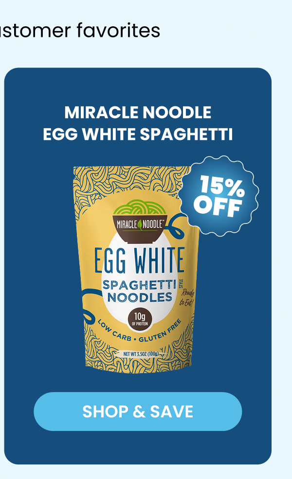 MIRACLE NOODLE   EGG WHITE SPAGHETTI   -- SHOP & SAVE  