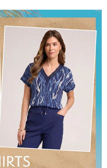 Lace Trim V-Neck T-Shirt