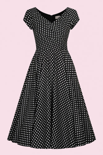 Hourglass Polka Dot Cotton Swing Dress