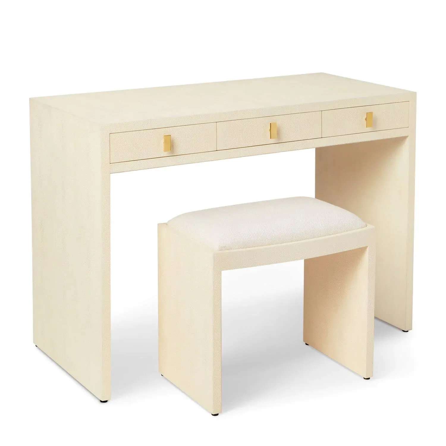 SHAGREEN VANITY TABLE AND STOOL SET