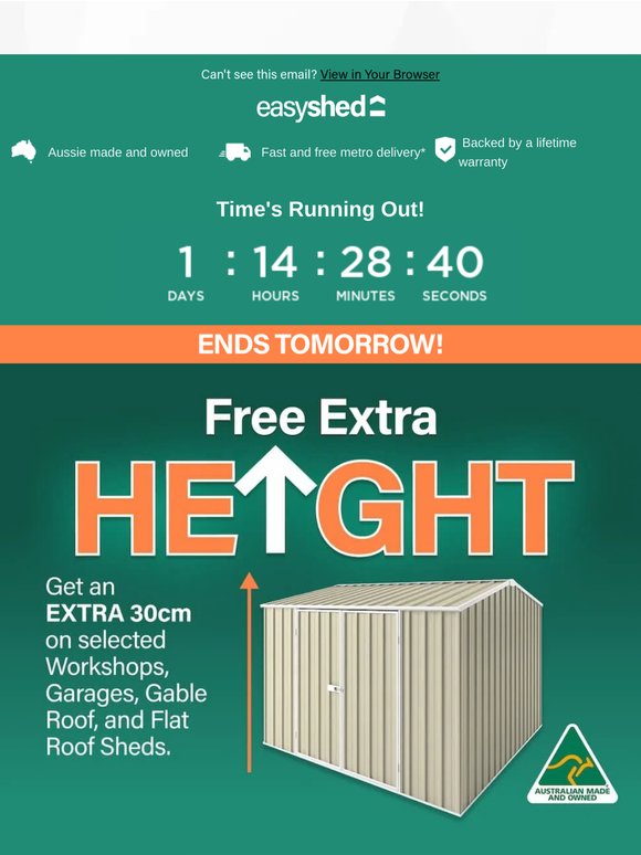 ⏰ Almost Over! Free Extra 30cm