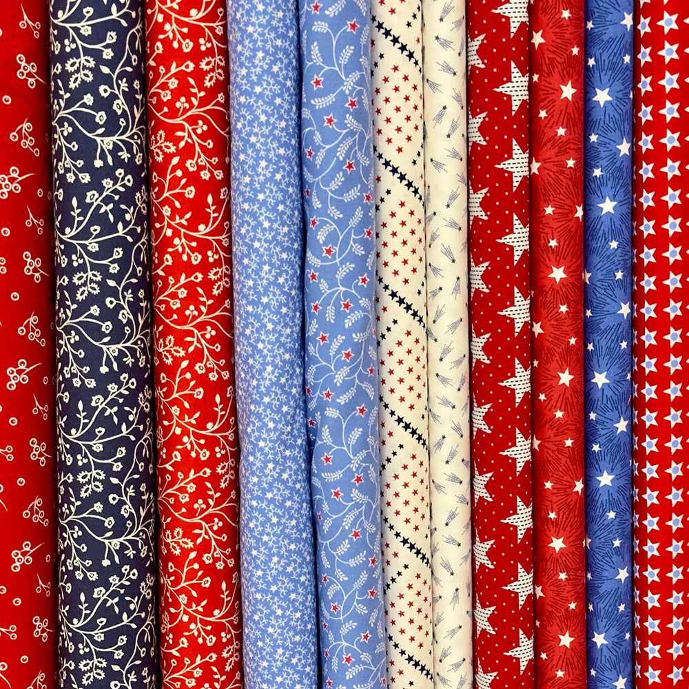 Image of Mystery Red, White & Blue 6-Yard Scrap Bag - Minimum 6-Yards of Fabric!