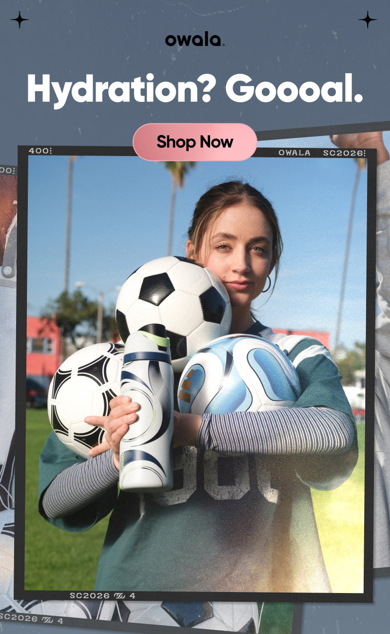 Hydration? Goooal. Shop Owala Soccer Collection Now.