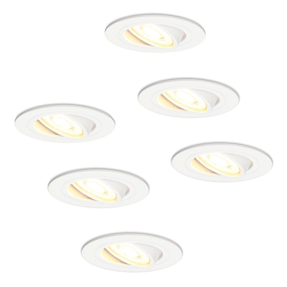 Pittsburg recessed spotlights, white, set of 6