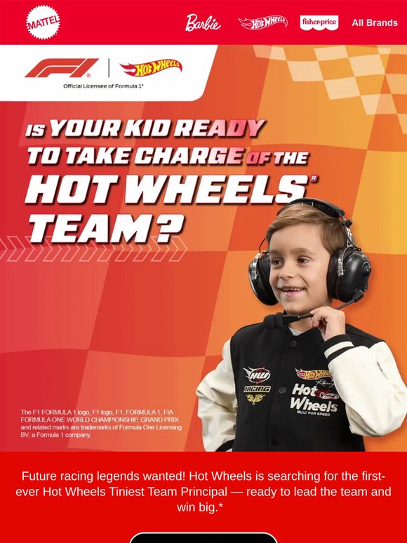 Hot Wheels is searching for their first Tiniest Team Principal!