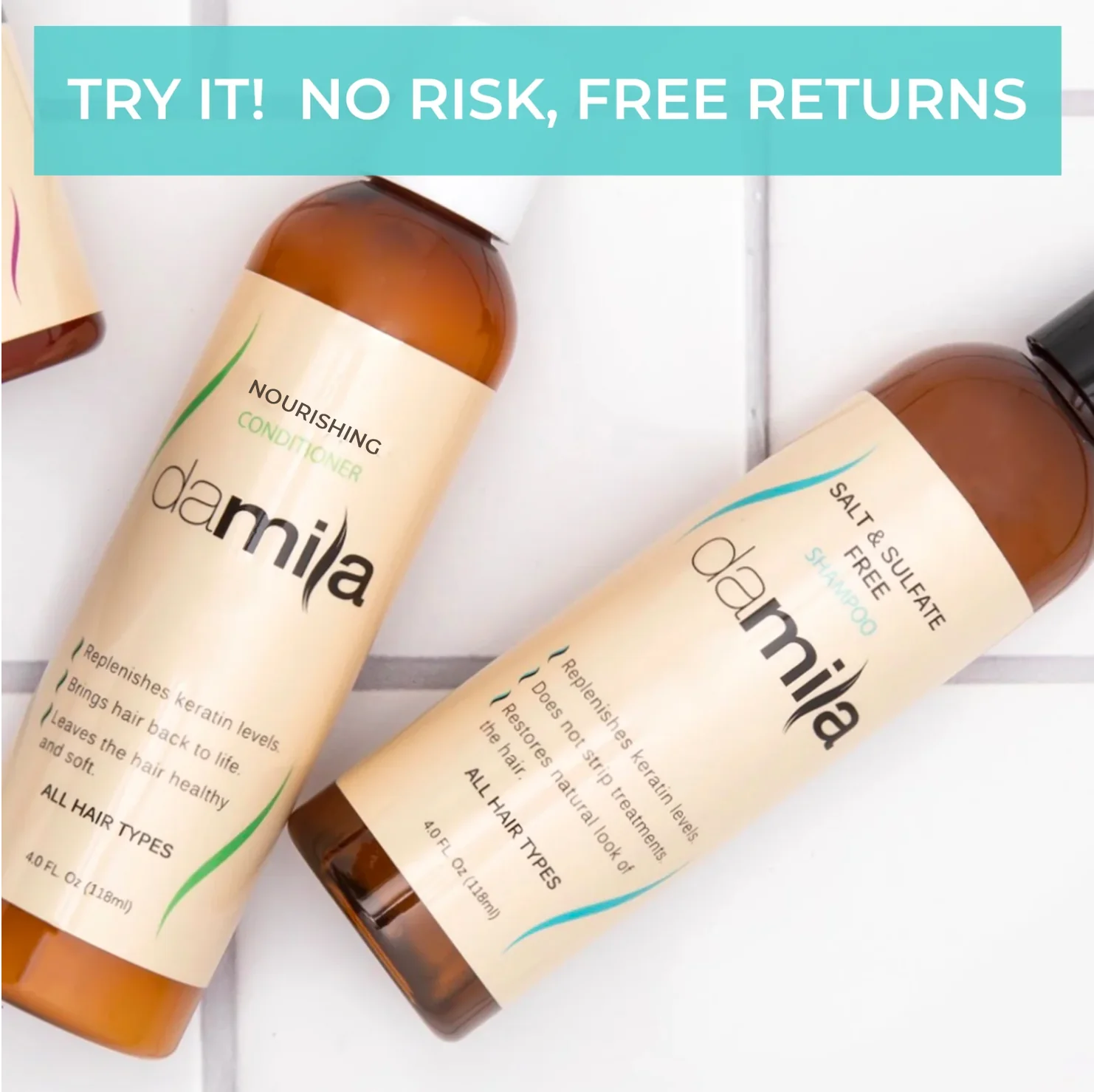 Image of Damila Salt & Sulfate Free Shampoo & Nourishing Conditioner - Limited Edition Sample Set