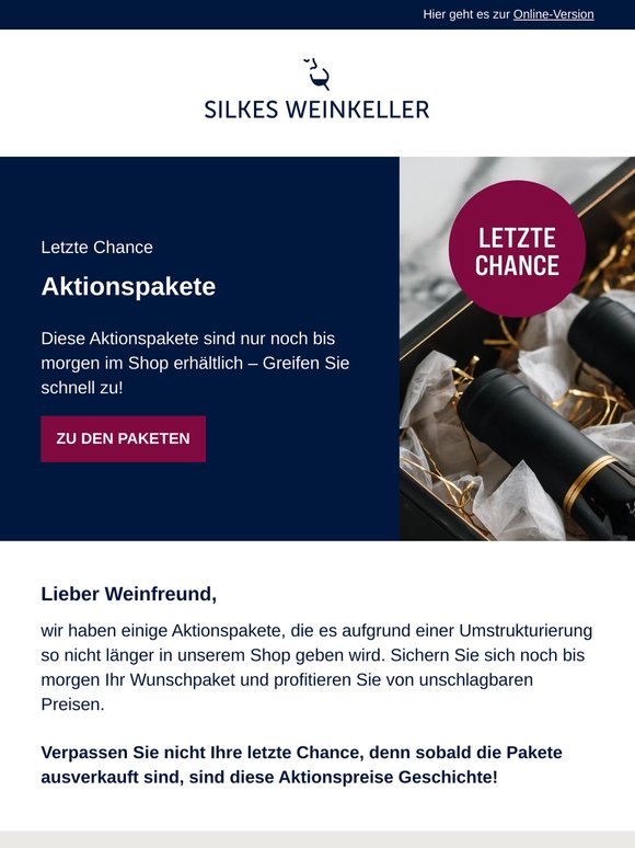 Letzte Chance: Aktionspakete zum besten Preis!