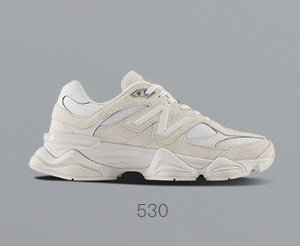 9060 Sneakers in White/Light Beige
