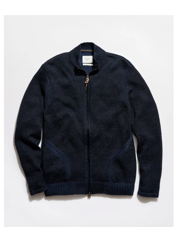 Dark navy linen track jacket