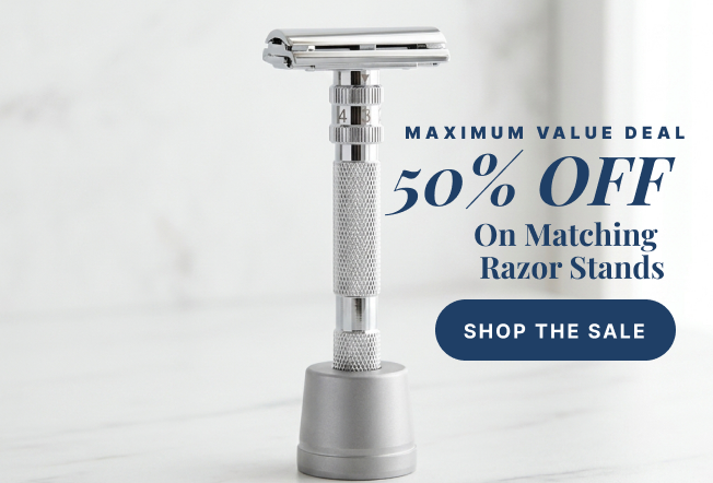 Maximum value deal — 50% off matching razor stands