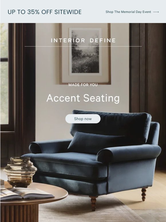 Up to 35% off. Have a seat